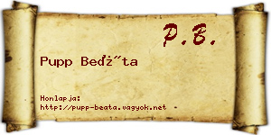 Pupp Beáta névjegykártya