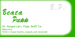 beata pupp business card